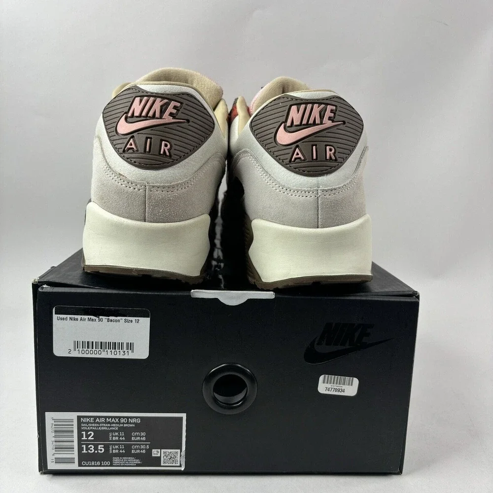 Nike Air Max 90 NRG “Bacon” 2021 CU1816-100 Men’s 12 Worn - Picture 5 of 8